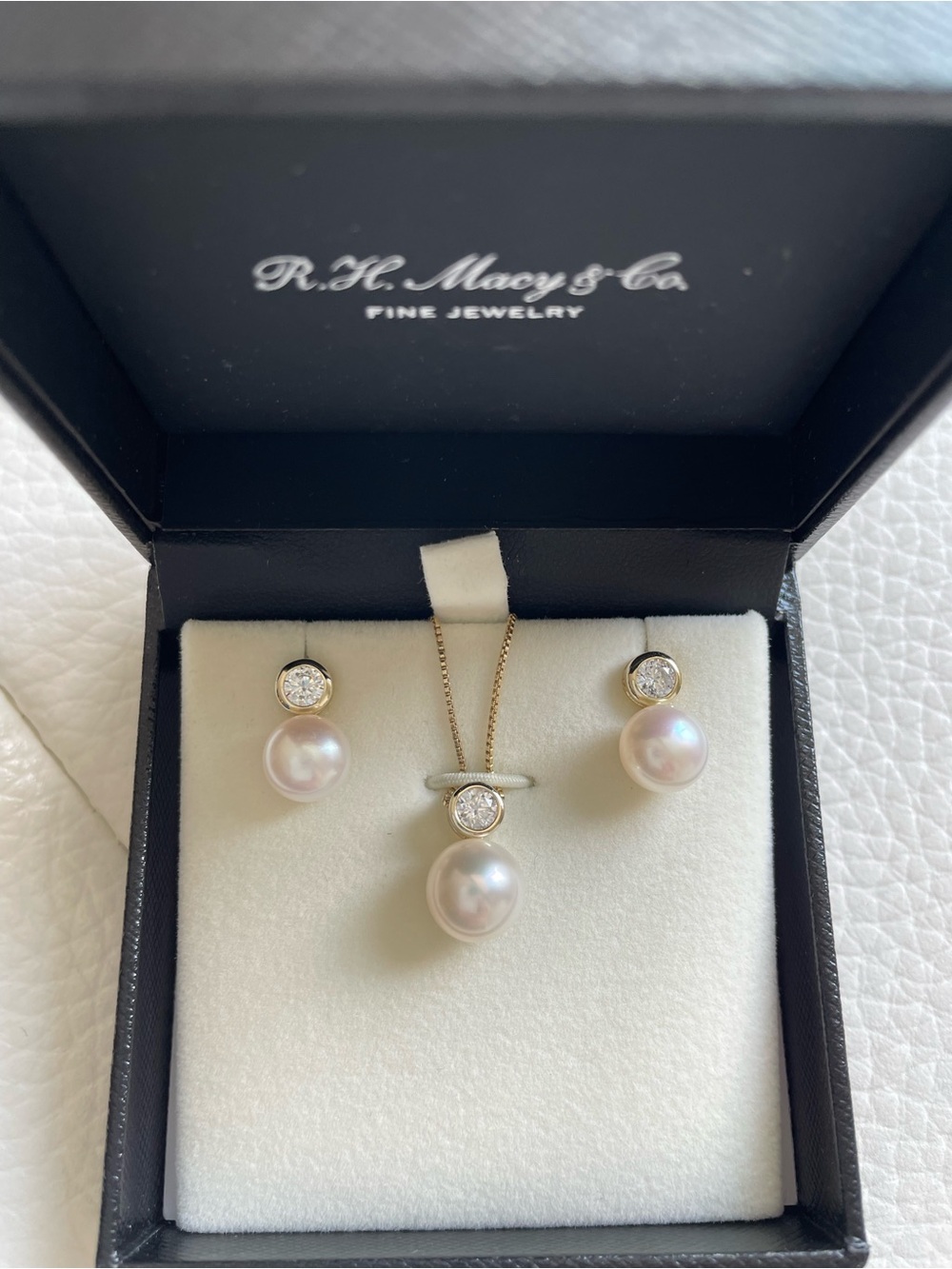 Macy's Freshwater Pearl (8mm) Earrings and Necklace